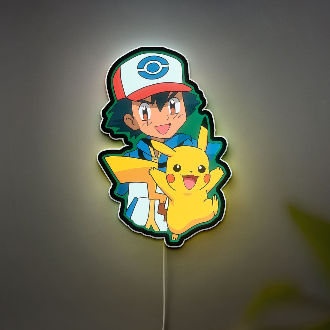 Pikachu Glow Lamp - Pokemon Themed Night Light, Anime Bedroom Decor, LED Sign for Pokemon Fans