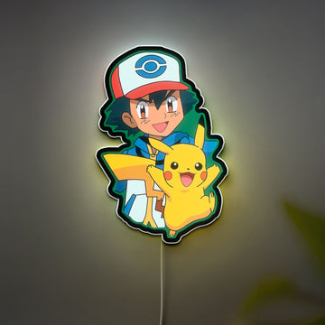 Pikachu Glow Lamp - Pokemon Themed Night Light, Anime Bedroom Decor, LED Sign for Pokemon Fans