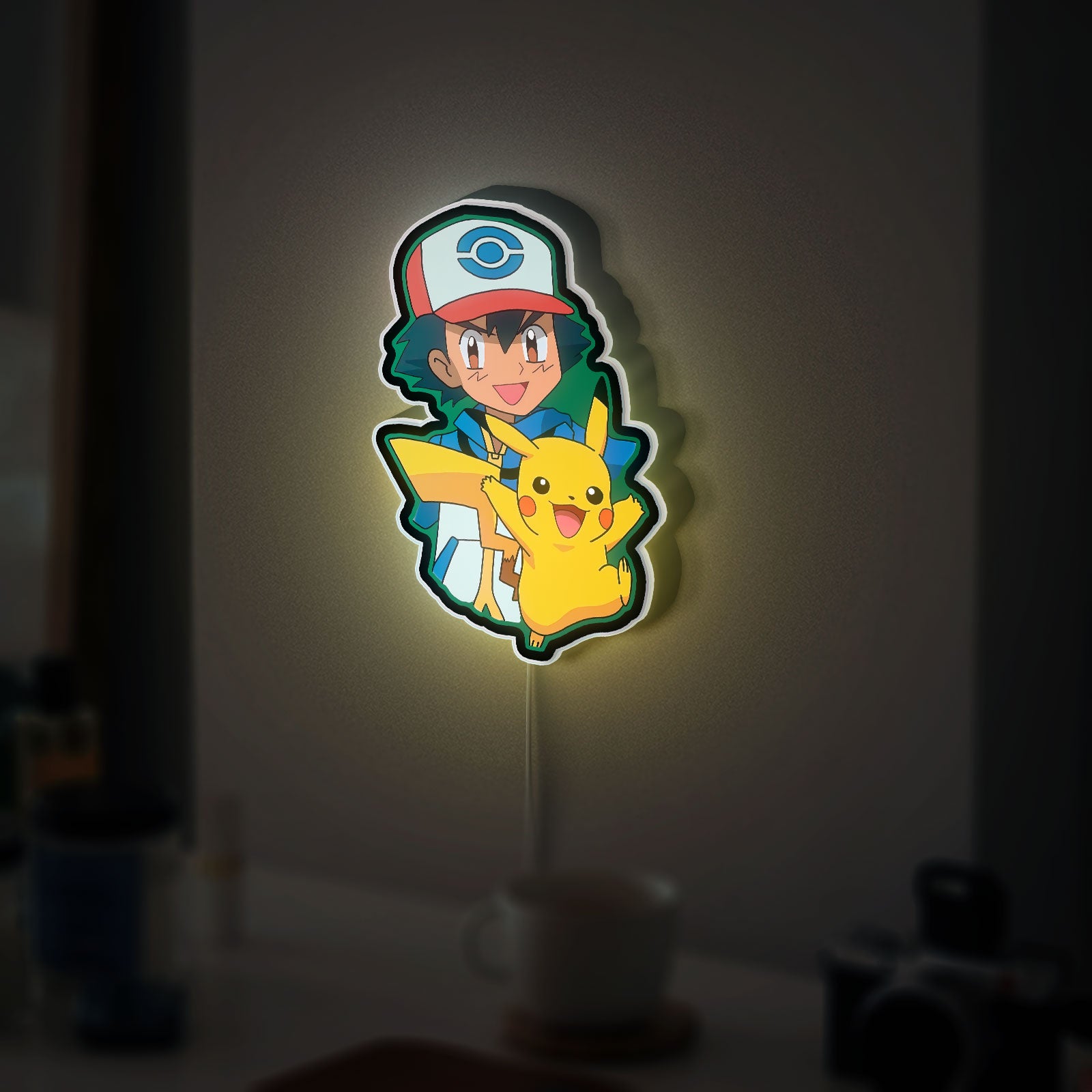 Pikachu Glow Lamp - Pokemon Themed Night Light, Anime Bedroom Decor, LED Sign for Pokemon Fans