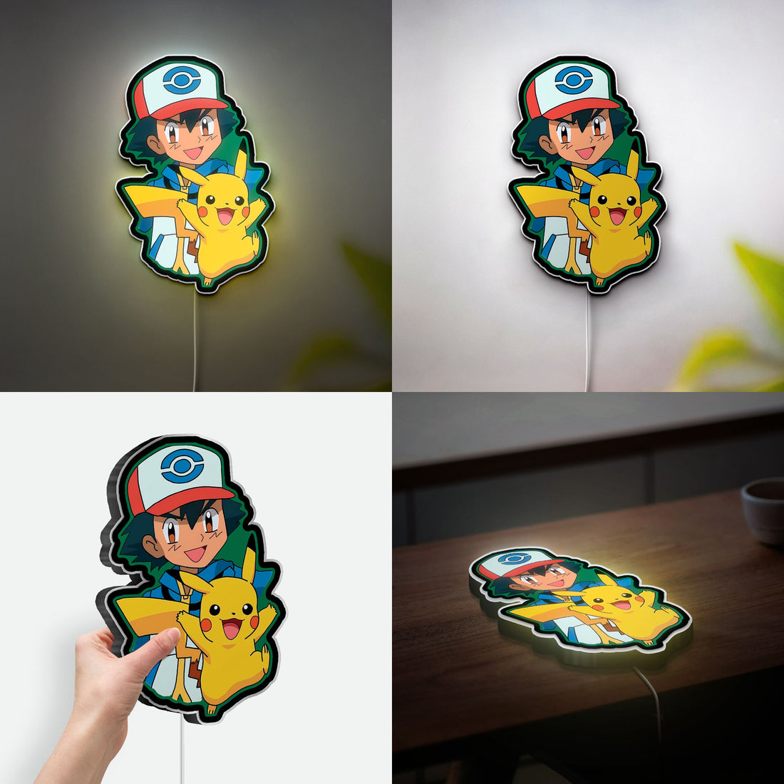 Pikachu Glow Lamp - Pokemon Themed Night Light, Anime Bedroom Decor, LED Sign for Pokemon Fans