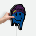 Melting Smiley Face Glow Light - Psychedelic Night Lamp, Trippy Room Decor, 90s Retro LED Sign for Rave & Bedroom