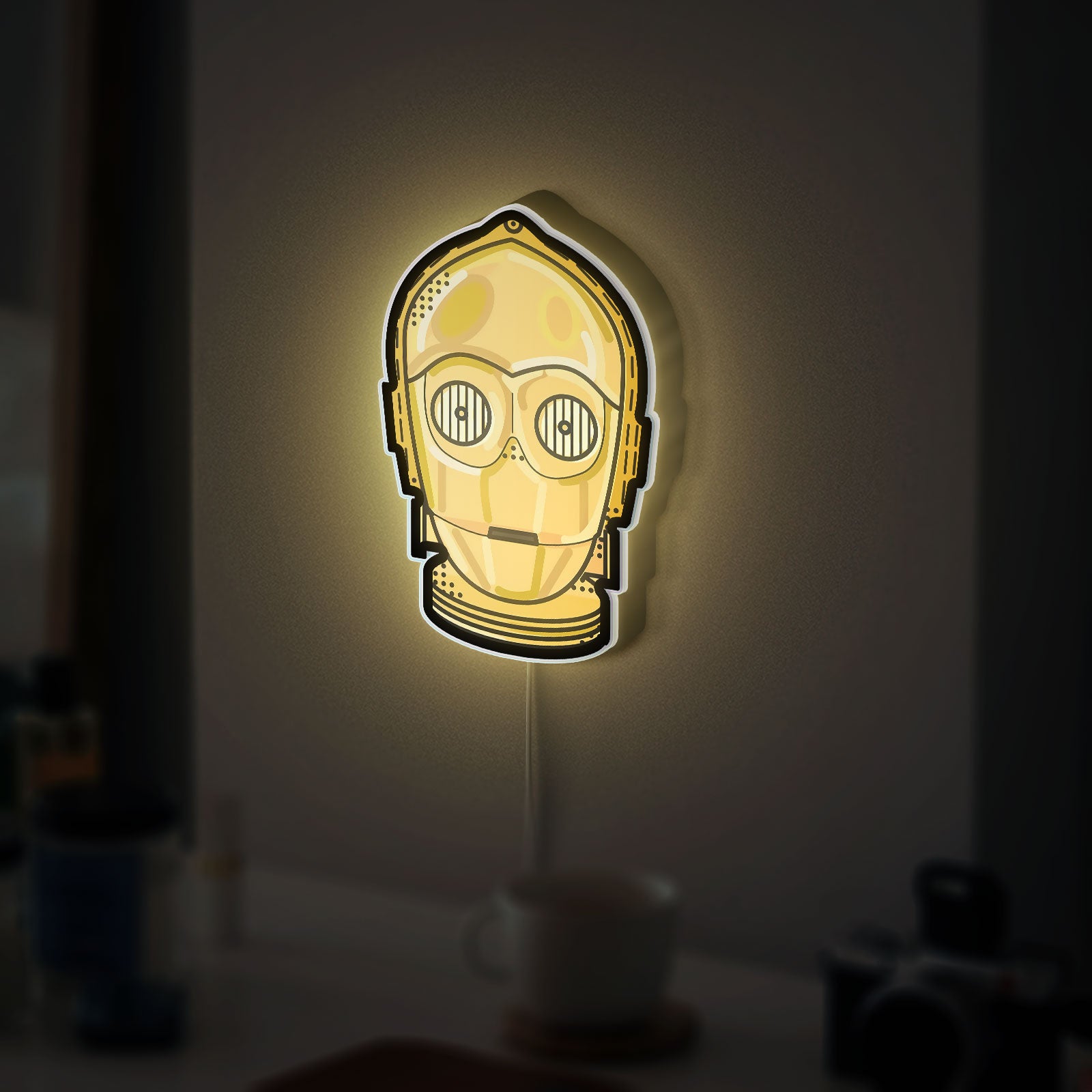Star Wars Droid Glow Light - C-3PO Inspired LED Night Lamp, Sci-Fi Room Decor, Galactic Collectible for Star Wars Fans