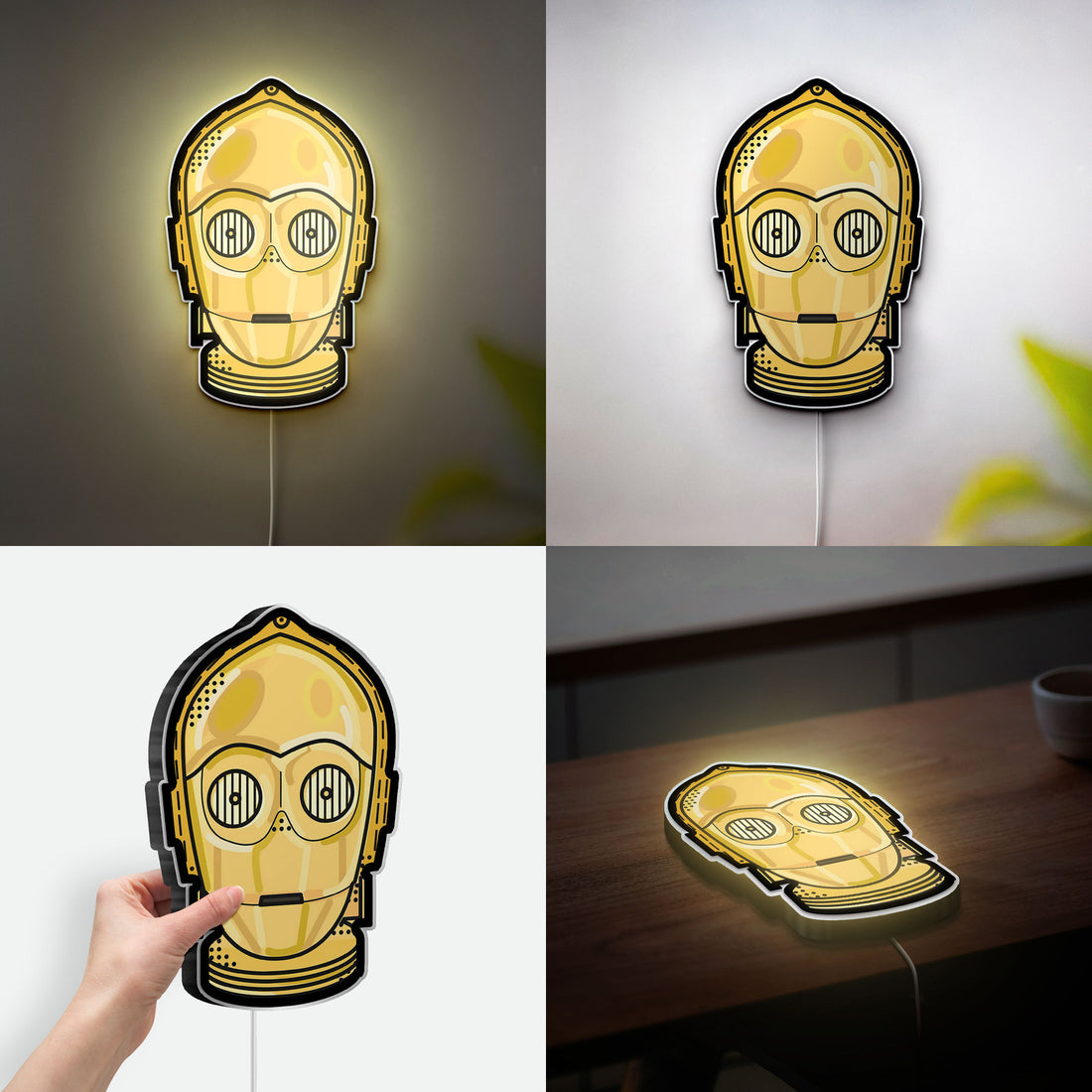 Star Wars Droid Glow Light - C-3PO Inspired LED Night Lamp, Sci-Fi Room Decor, Galactic Collectible for Star Wars Fans