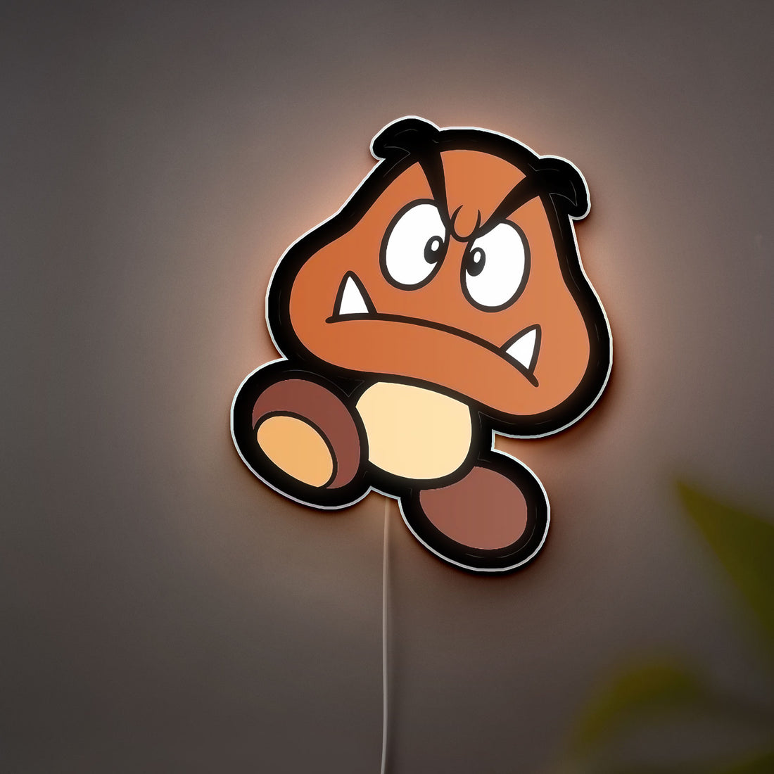 Goomba Glow Lamp - Super Mario Inspired Night Light, Mushroom Kingdom Decor, Nintendo Character Collectible for Gaming Rooms