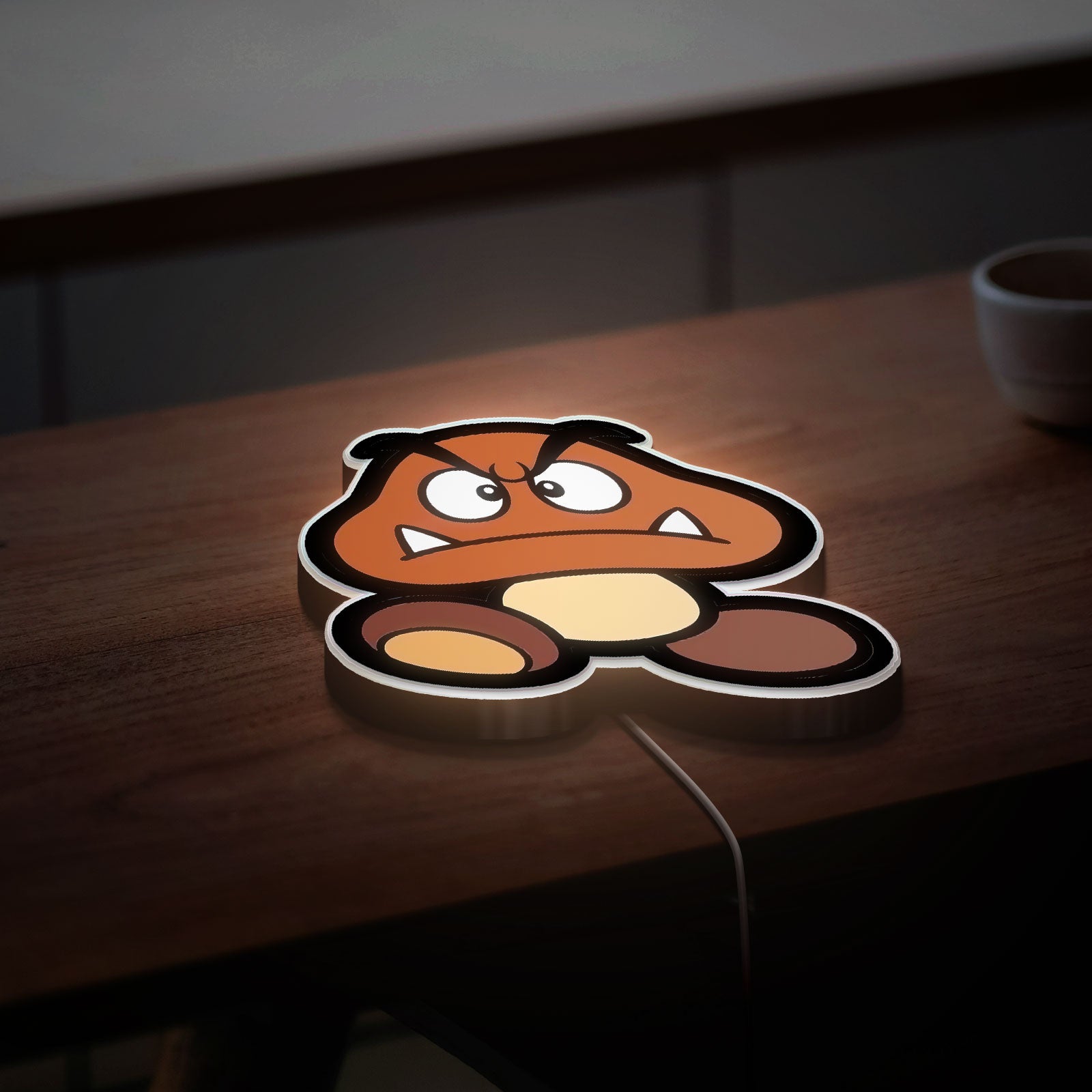 Goomba Glow Lamp - Super Mario Inspired Night Light, Mushroom Kingdom Decor, Nintendo Character Collectible for Gaming Rooms