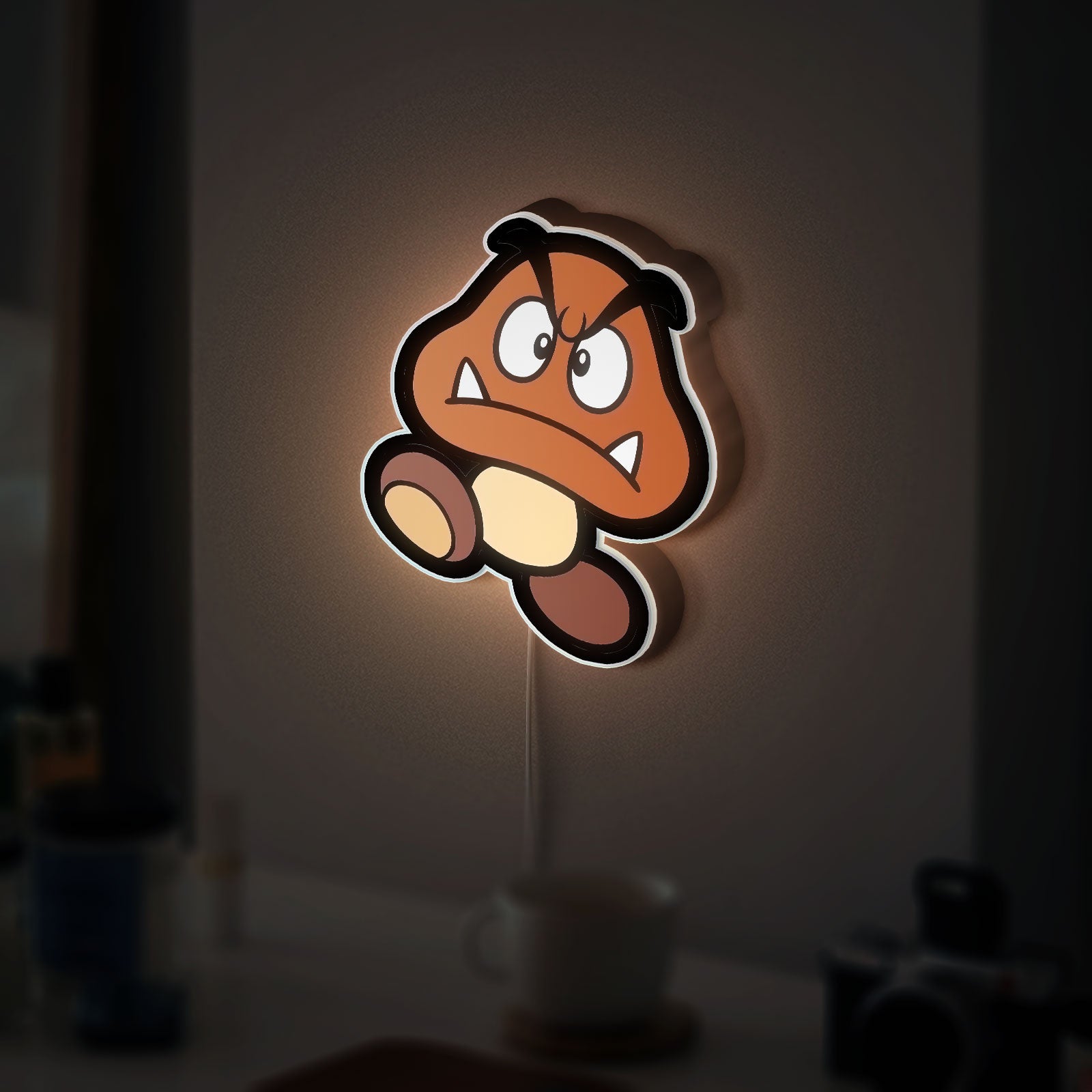 Goomba Glow Lamp - Super Mario Inspired Night Light, Mushroom Kingdom Decor, Nintendo Character Collectible for Gaming Rooms