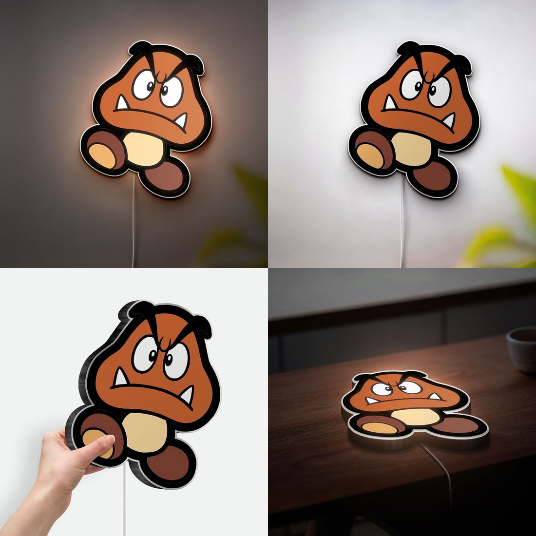 Goomba Glow Lamp - Super Mario Inspired Night Light, Mushroom Kingdom Decor, Nintendo Character Collectible for Gaming Rooms