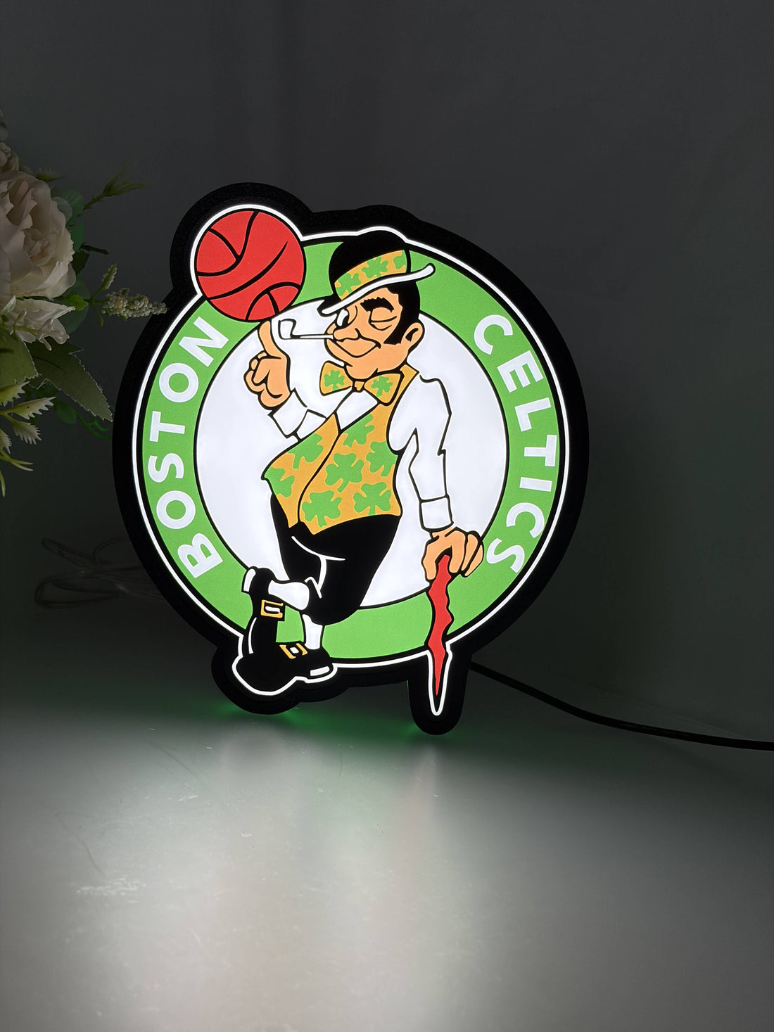 Boston Celtics LED Lightbox - Dimmable Game Room Decor