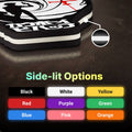 LED lightbox side-lit color options including black, white, yellow, red, purple, green, blue, pink, and orange