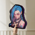 Unlit Arcane Jinx League of Legends LED lightbox held by hand to show size and details