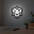 Kingdom Hearts Keyblade Sora Crown LED lightbox hanging on a room wall with soft white light