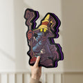 Unlit Final Fantasy Black Mage Retro RPG LED lightbox held by hand to show size and details