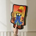 Unlit Final Fantasy Black Mage Retro RPG LED lightbox held by hand to show size and details