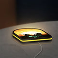 Breaking Bad Heisenberg Walter White LED lightbox lying flat on a desk with yellow glow