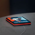 Breaking Bad Heisenberg Walter White LED lightbox lying flat on a desk with red glow