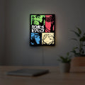 Cowboy Bebop Spike Spiegel Anime LED lightbox hanging on a room wall with soft white light