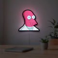 Futurama Doctor Zoidberg Comedy LED lightbox hanging on a room wall with soft white light
