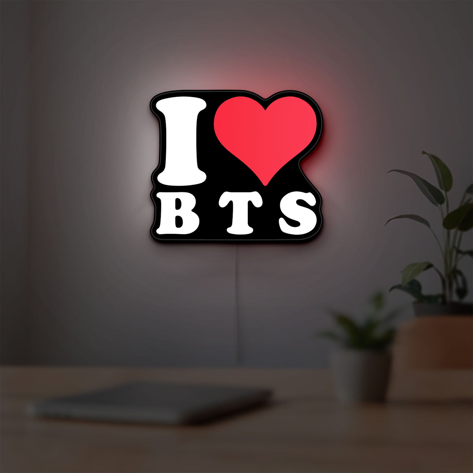I love BT LED lightbox hanging on a room wall with soft white light