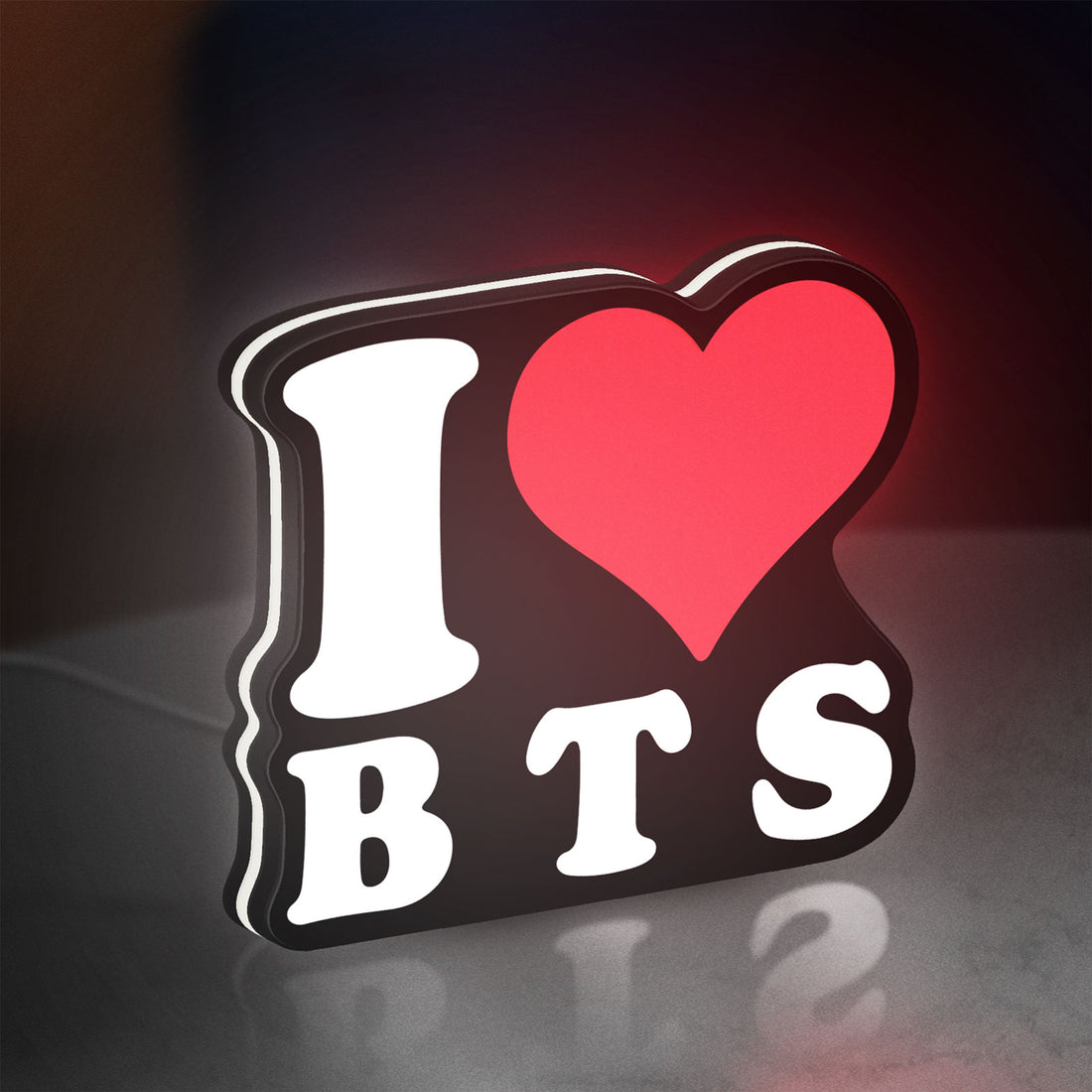 I love BT LED lightbox hanging on a wall with white glow