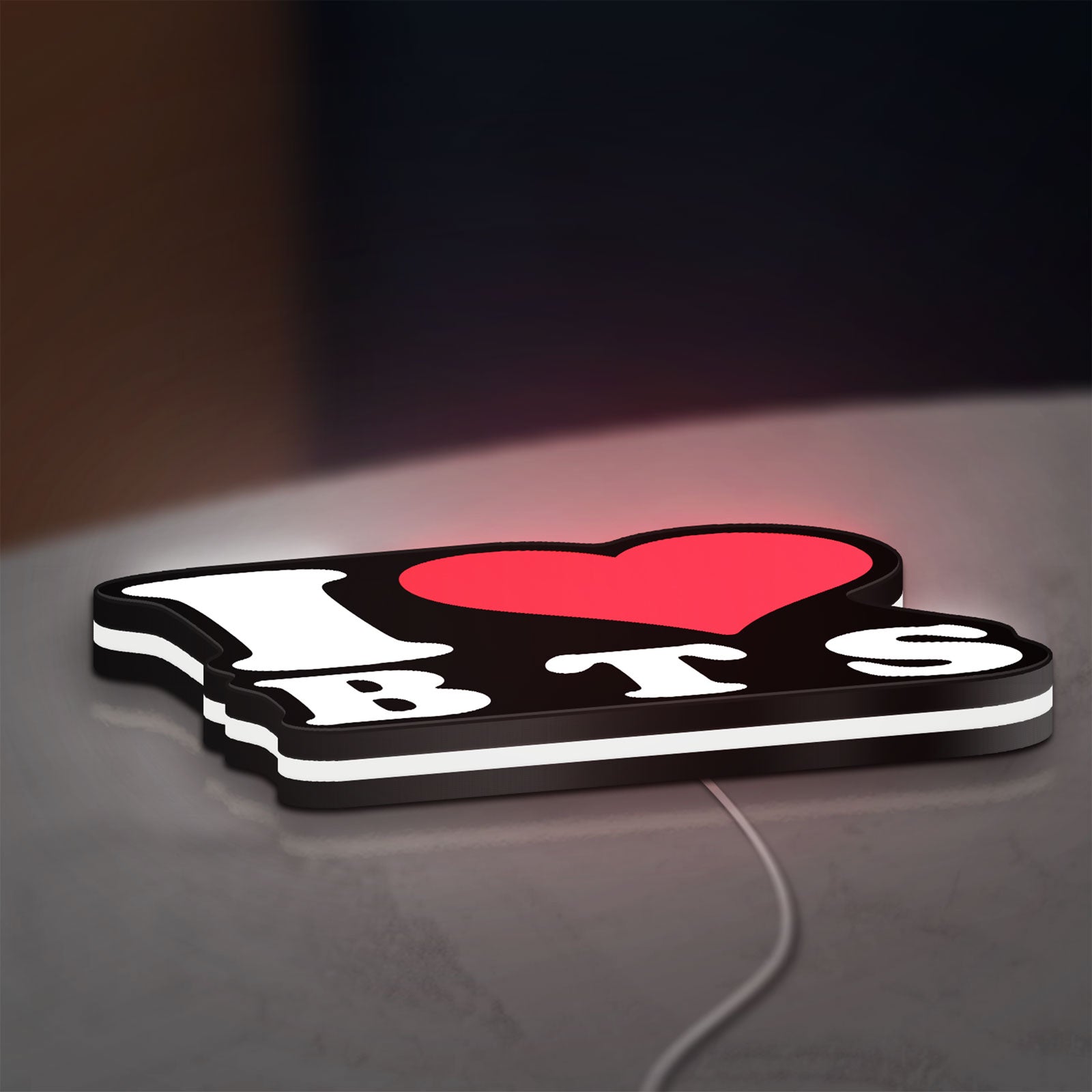 I love BT LED lightbox lying flat on a desk with white glow