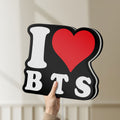 Unlit I love BT LED lightbox held by hand to show size and details