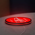 Fallout Nuka Cola Ice Cold Diner LED lightbox lying flat on a desk with red glow