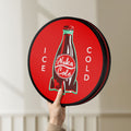 Unlit Fallout Nuka Cola Ice Cold Diner LED lightbox held by hand to show size and details