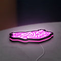 K-Pop Finger Heart Korean Idol LED lightbox lying flat on a desk with pink glow