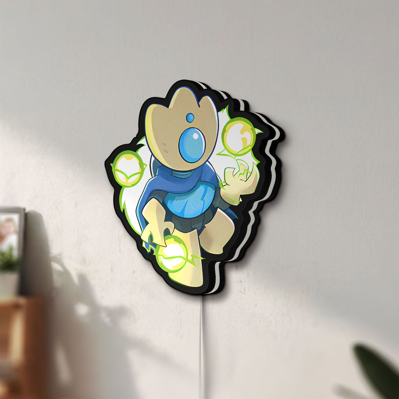 Unlit Slay the Spire Roguelike Game LED lightbox mounted on a wall in daylight