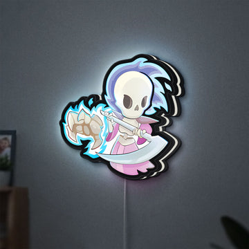 Slay the Spire Roguelike Game LED lightbox hanging on a wall with white glow