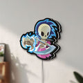 Unlit Slay the Spire Roguelike Game LED lightbox mounted on a wall in daylight