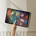 Unlit Slay the Spire Roguelike Game LED lightbox held by hand to show size and details