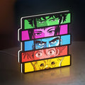 Cowboy Bebop Spike Spiegel Anime LED lightbox standing on a desk from an angled side view with white glow