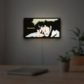 Cowboy Bebop Spike Spiegel Anime LED lightbox hanging on a room wall with soft white light