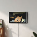 Unlit Cowboy Bebop Spike Spiegel Anime LED lightbox mounted on a wall in daylight