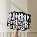 Unlit Stranger Things Logo The Upside Down LED lightbox held by hand to show size and details