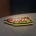 You Will Not Break Me Quote LED lightbox lying flat on a desk with yellow glow