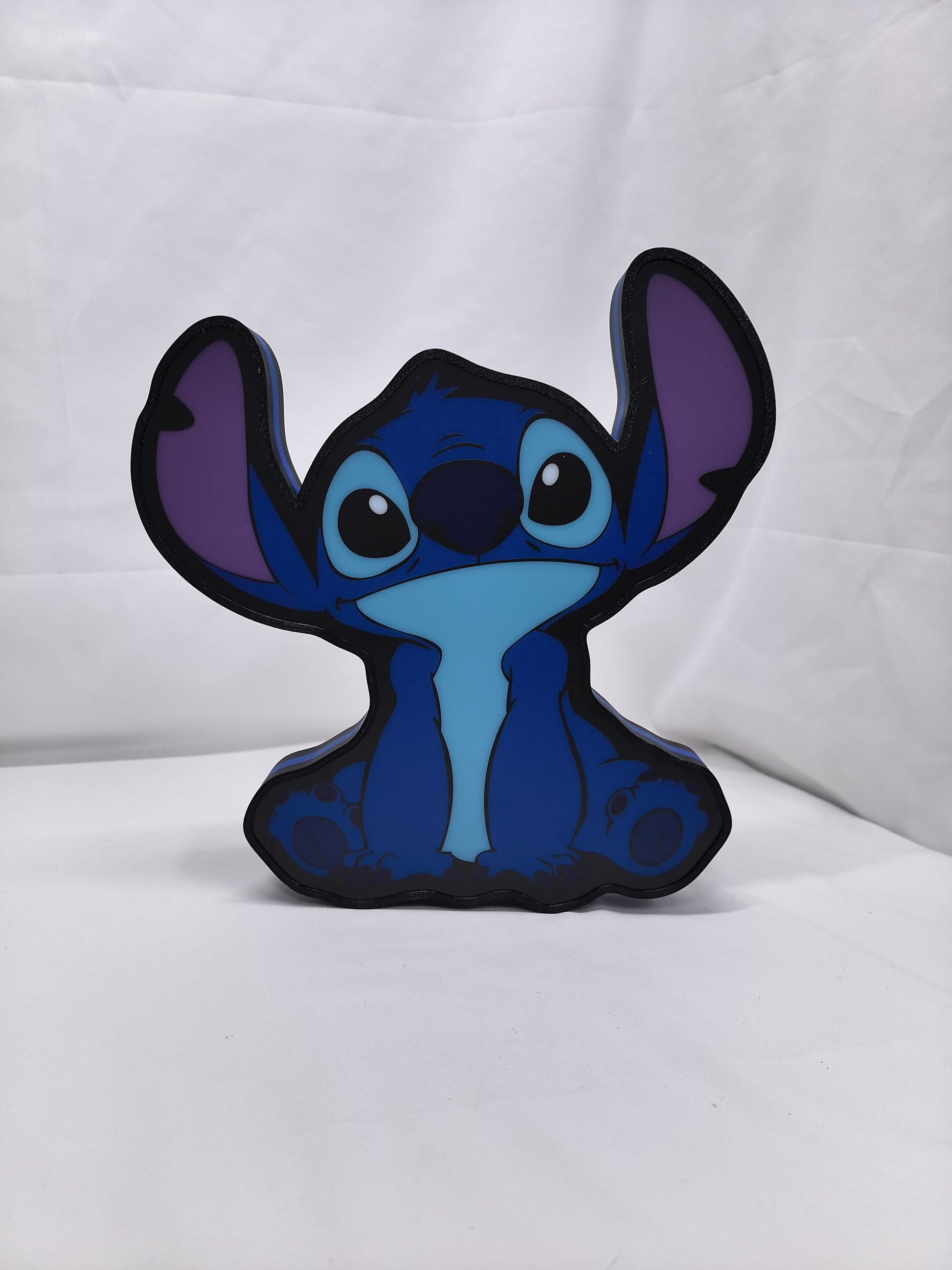 Unlit front details standing of Disney Stitch Illuminated Sign in 30cm, great for home theater and media room decor