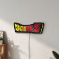 Unlit Dragon Ball Z LED lightbox mounted on a wall in daylight