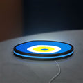 Nazar Boncugu LED lightbox lying flat on a desk with blue glow