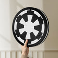 Unlit Galactic Empire LED lightbox held by hand to show size and details