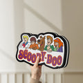 Unlit Scooby Doo LED lightbox held by hand to show size and details