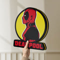 Unlit Deadpool LED lightbox held by hand to show size and details