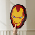 Unlit Iron Man LED lightbox held by hand to show size and details