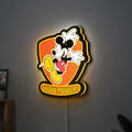 Mickey Mouse Inspired LED lightbox hanging on a wall with yellow glow