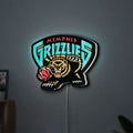 Memphis Grizzlies LED lightbox hanging on a wall with white glow