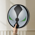 Unlit Spawn Mask LED lightbox held by hand to show size and details