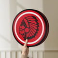 Unlit Apache Indian LED lightbox held by hand to show size and details