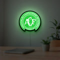 Chapecoense 2017 LED lightbox hanging on a room wall with soft green light
