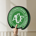 Unlit Chapecoense 2017 LED lightbox held by hand to show size and details